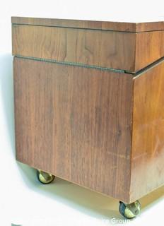 Vintage Mid Century Modern Lane Rolling Record LP Cabinet.  Measures 15" x 18" x 26".