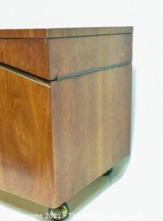 Vintage Mid Century Modern Lane Rolling Record LP Cabinet.  Measures 15" x 18" x 26".