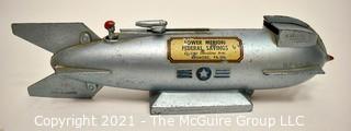 Vintage Duro Mold Mercury Rocket Mechanical Bank 