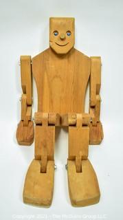 Flat Funky Articulated Wood Mannequin, Measures 28" Tall.