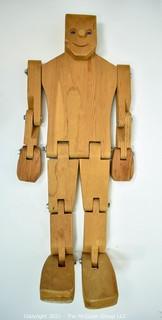 Flat Funky Articulated Wood Mannequin, Measures 28" Tall.