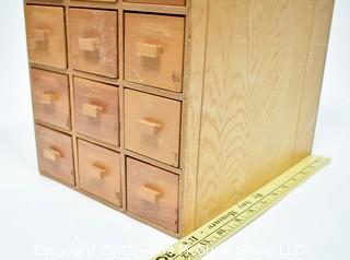 Vintage Wooden Twelve (12) Drawer File Box