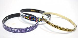 Three (3) Michaela Frey Enamel Bangle Bracelets