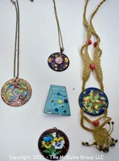 Group of Hand Made Copper and Enamel Painted Boho Jewely.