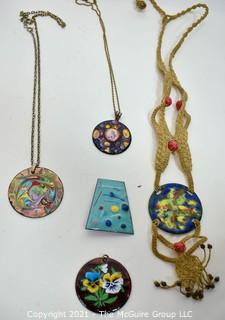 Group of Hand Made Copper and Enamel Painted Boho Jewely.