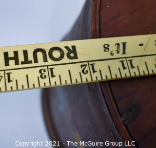 Antique Primitive Folk Art Painted Firkin or Sugar Bucket. Measures 12" tall excluding handle x 12" diameter.