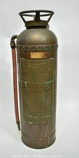 Antique Empire Copper & Brass Fire Extinguisher 