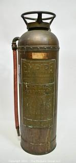 Antique Empire Copper & Brass Fire Extinguisher 