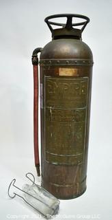 Antique Empire Copper & Brass Fire Extinguisher 