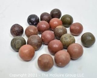 Group of Antique Civil War Era Handmade Clay Marbles