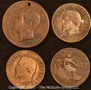 (4) Foreign Coins: Dates 1854, 1870, 1856, 1866