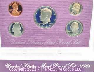 1989 United States Mint Annual 5 Coin Proof Set In Original Box