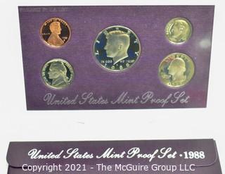 1988 United States Mint 5 Coin Proof Set In Original Box