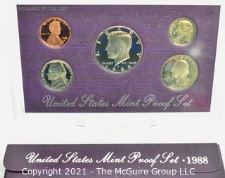 1988 United States Mint 5 Coin Proof Set In Original Box