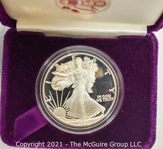 1987 American Eagle Silver Bullion One Ounce Proof Coin In Presentation Box.