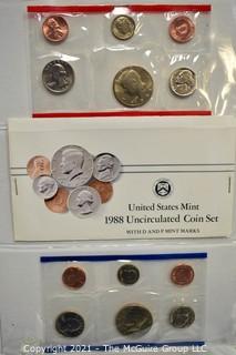 1988 United States Mint Uncirculated Coin Sets with P & D Marks