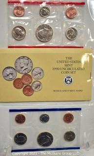 1990 United States Mint Coin Sets with P & D Marks