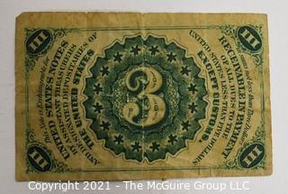 3 Cent U.S. Fractional Currency Note