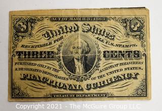 3 Cent U.S. Fractional Currency Note