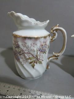 Collection of 3 pitchers; including hallmarks Belleek, Germany PRG and TK