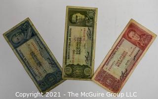 (3) Bolivian Banknotes