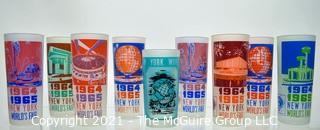 Collection of 1964-1965 New York World’s Fair Souvenir Glass Tumblers.