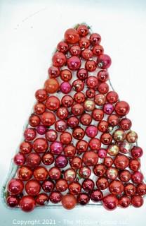 Group of Vintage Red Mercury Glass Christmas Ornaments.