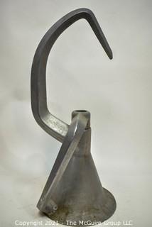 Vintage Industrial Reinforced Cast Aluminum Oversized Mixing Bread Dough Hook.  Measures 24"T x 11"W  