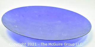 Large Convex Blue Glass with White Moon & Stars Ceiling Lamp Shade.  Missing Mounting Hardware or Bracket.  Measures 18" in diameter.  