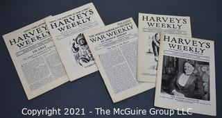 Four (4) Vintage Harvey's Weekly Magazine & The North American Review's War Weekly By George Harvey Dated 1917 - 1920