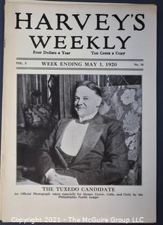 Four (4) Vintage Harvey's Weekly Magazine & The North American Review's War Weekly By George Harvey Dated 1917 - 1920