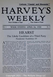 Four (4) Vintage Harvey's Weekly Magazine & The North American Review's War Weekly By George Harvey Dated 1917 - 1920