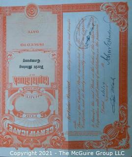 (2) 1930's Mining Stock Certificates; Incanabula