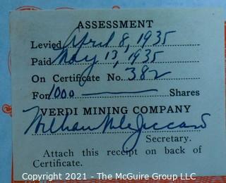 (2) 1930's Mining Stock Certificates; Incanabula