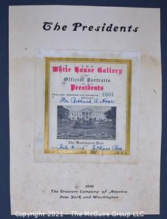 Group of Washington DC Memorabilia Including 1965 Presidential Inaugural Washington World Magazine, 1930's Photo of Dr. Stephen Wise a Prominent Rabbi, and White House Gallery Registration Paper.