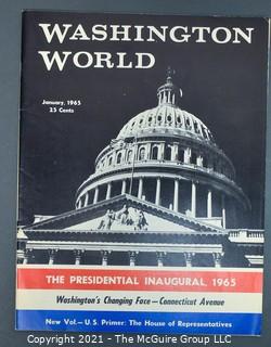 Group of Washington DC Memorabilia Including 1965 Presidential Inaugural Washington World Magazine, 1930's Photo of Dr. Stephen Wise a Prominent Rabbi, and White House Gallery Registration Paper.