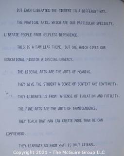 Ephemera. Bennington College, Vermont. A "Cauldron of Creativity" in higher education. Brochure cover by Judith Bloom, a 1954 art major.     