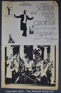 Ephemera. Promotional Concert Poster. Doc Scantlin and his Imperial Palms Orchestra.  