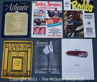 Vintage Magazines Includes Atlantic, Spies Spoofs and Super Guys, Rodeo Magazine 1958, Playbill Inherit the Wind, Theater Arts Monthly 1926