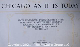 Souvenir Booklet - Chicago As It Is Today: From Up-to-Date Photographs by the Best Artists, The James Bayne Co. Early 1900's