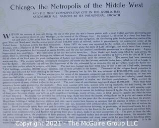 Souvenir Booklet - Chicago As It Is Today: From Up-to-Date Photographs by the Best Artists, The James Bayne Co. Early 1900's