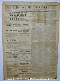 Original Edition of The Washingtonian, Leesburg, Loudoun County, VA. Published Weekly by William B Lynch  - Saturday Morning, April  1889.