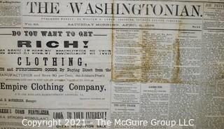 Original Edition of The Washingtonian, Leesburg, Loudoun County, VA. Published Weekly by William B Lynch  - Saturday Morning, April  1889.