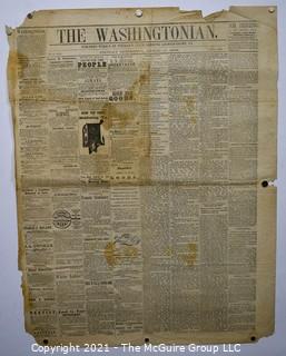 Original Edition of The Washingtonian, Leesburg, Loudoun County, VA. Published Weekly by William B Lynch - Friday Morning, April 17, 1868.
