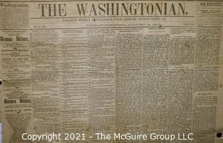 Original Edition of The Washingtonian, Leesburg, Loudoun County, VA. Published Weekly by William B Lynch - Friday Morning, August 31, 1866.
