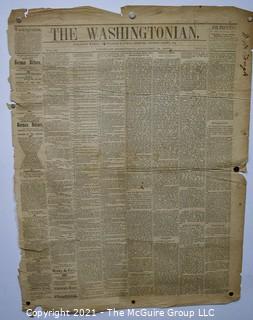 Original Edition of The Washingtonian, Leesburg, Loudoun County, VA. Published Weekly by William B Lynch - Friday Morning, August 31, 1866.
