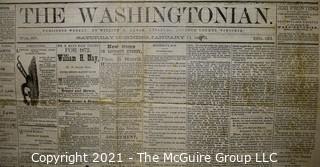 Original Edition of The Washingtonian, Leesburg, Loudoun County, VA. Published Weekly by William B Lynch - Friday Morning, January 11, 1873.
