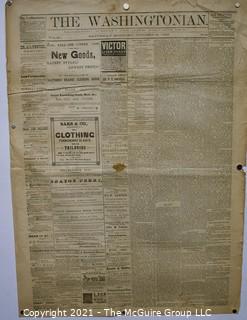 Original Edition of The Washingtonian, Leesburg, Loudoun County, VA. Published Weekly by William B Lynch - Saturday Morning, October 30, 1886