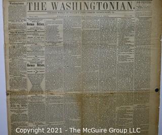 Original Edition of The Washingtonian, Leesburg, Loudoun County, VA. Published Weekly by William B Lynch - Friday Morning, February 9, 1866.
