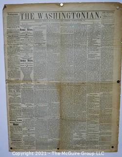 Original Edition of The Washingtonian, Leesburg, Loudoun County, VA. Published Weekly by William B Lynch - Friday Morning, February 9, 1866.
